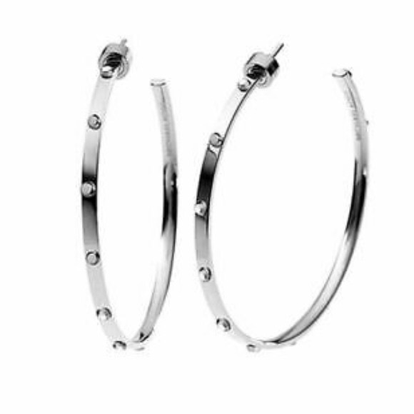 Michael Kors Jewelry - Michael Kors NWT Silver Studded Hoops